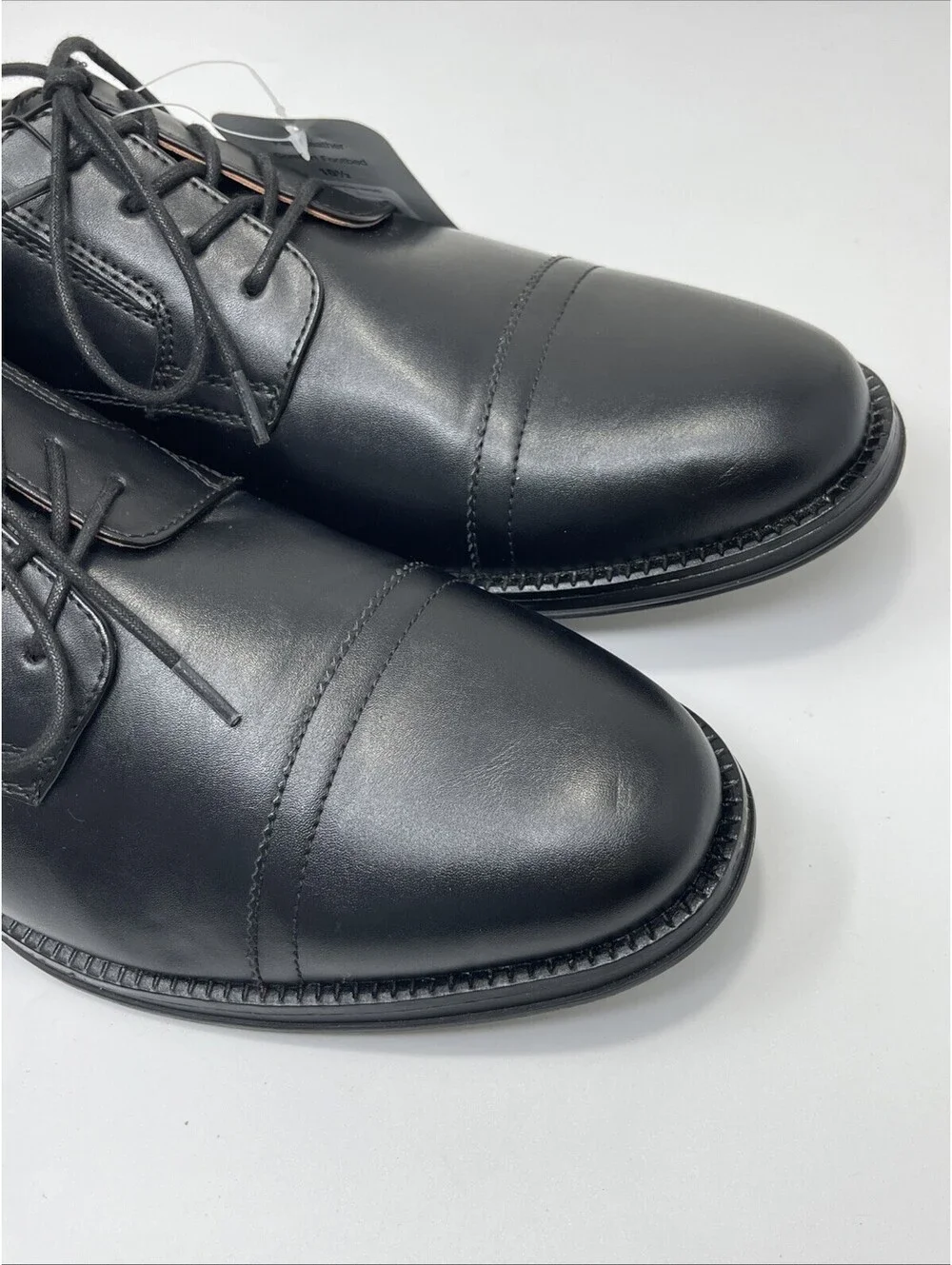 GEORGE Mens Dress Oxford Shoes Black Cap Toe Lace up Size 10.5 NWT